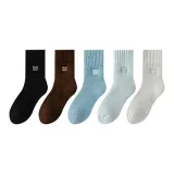 5 пар (Черный + Темно-кофейный + Темно-синий + Светло-синий + Серый)