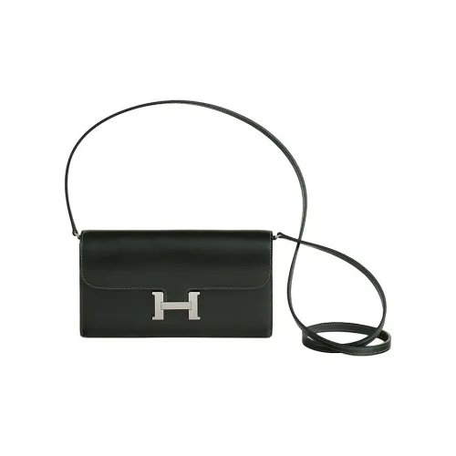 HERMES Constance To Go Коробка Телячья кожа Кошелек Сумка через плечо Женские 67 Vert FONCE Темно-зеленый