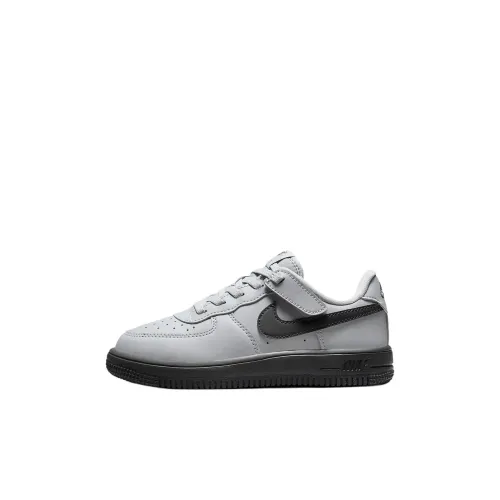 Nike Air FORCE 1 Детские Скейтбординги Низкий Топ Серый/Черный Для Детей Дошкольный