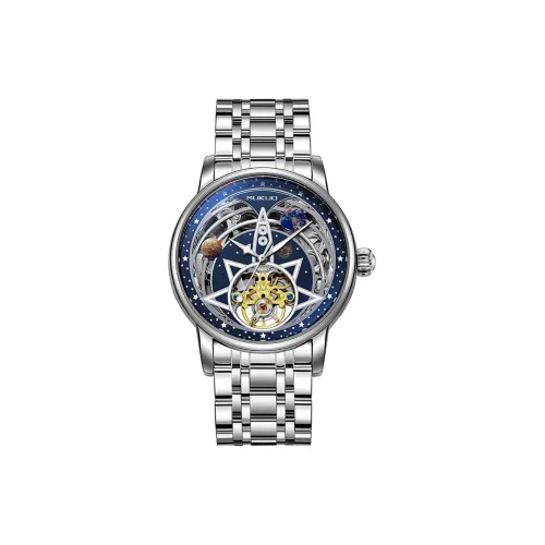 MUKUO Автоматический Механический Механизм Мужские Часы 42 мм Синий