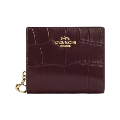 COACH Крокодил Тисненая кожа с Гладкой кожей Держатель для карт кошелек Мини Женский Мерло