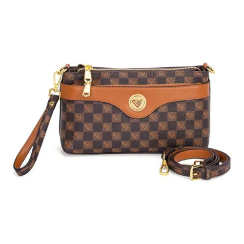 LUCKY DIAMOND ПВХ Ручной через плечо чехол для телефона стандартный женский кофейный хаки