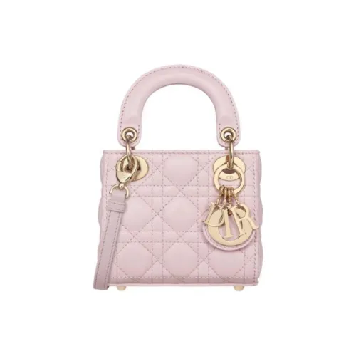 DIOR Lady Dior Lambskin Сумка Lady Dior Сумка через плечо Сумка мини Женская Светло-розовая