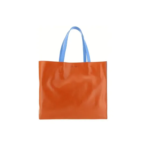 MARNI Museo Телячья кожа Тоут Сумка Сумка для покупок Сумка на плечо Сумка Мужская Апельсин Синий