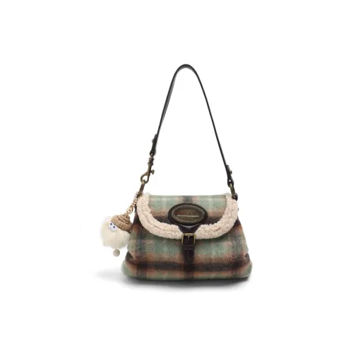 MZ HOUGE Плюшевый Осенний Зимний Тост Сумка Пельмени Премиум Универсальная Сумка через Плечо Женская Зеленая Клетка