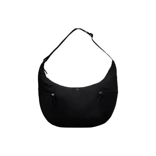 lululemon Полиэстер Круассан Сумка Сумка Сумка через плечо Большая Унисекс Черная