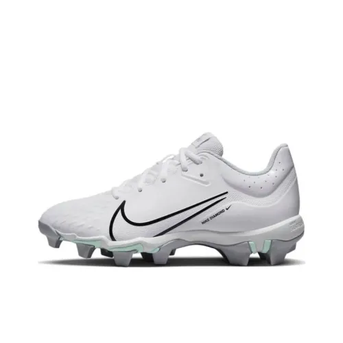 Nike Hyperdiamond 4 Slip-resistant Abrasion-resistant Football Cleats Unisex White Найк Hyperdiamond 4 Противоскользящие Устойчивые к истиранию Футбольные бутсы Унисекс Белый