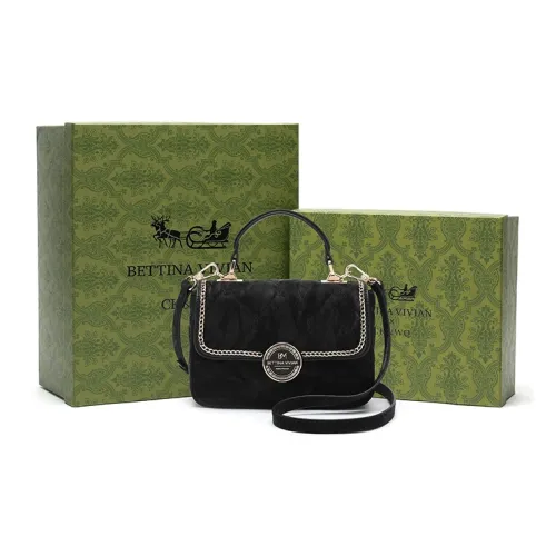 BETTINA VIVIAN ПУ (полиуретан) Маленькая квадратная сумка сумка через плечо сумка обычная женская черная