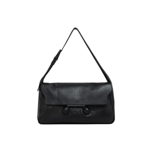 MARNI Sheepskin Одно Плечо Сумка Extra Large Женская Черная