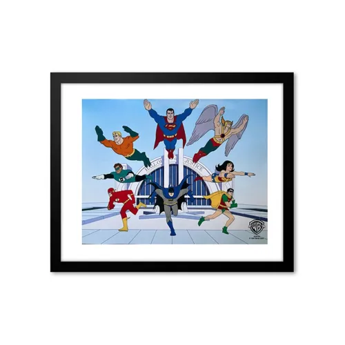 Three For WARNER Bros. PRODUCTION 'Супергерой Команда' Коллекционная карта Прозрачный Ludo Gallery Сертификат с рамкой