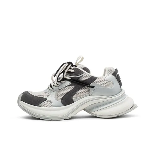 Coup de Foudre Амортизация Высота Увеличение Низкий Топ Толстая Подошва Женские Earth Серый Серебряный