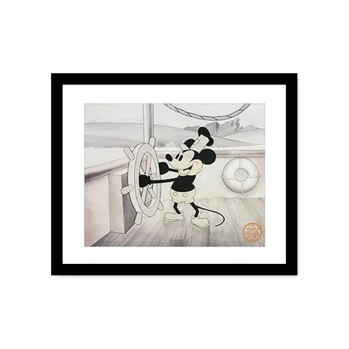 Three For 'Mickey Steamboat' Мультяшный с Gallery Сертификат Рамка Аниме мерч