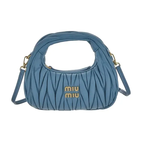 MIU MIU Wander series Мягкая сумка из овечьей кожи мини женская синяя