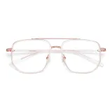Розовое золото, рамка с прозрачными белыми линзами