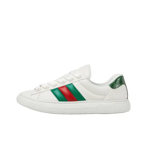 GUCCI Ace Low Топ Скейтборд Кроссовки Мужские Белые