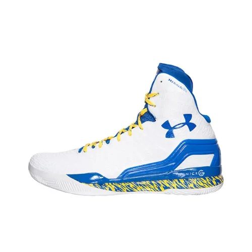 Under Armour ClutchFit Drive Амортизация Износостойкие Высокие Баскетбольные Кроссовки Унисекс Белые