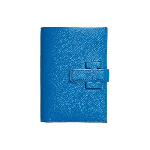 HERMES H Passant Эпсомская кожа кожаный кошелек женский B3 цвет BLEU Zanzibar танзанийский синий