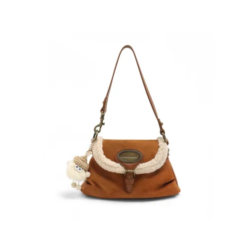 MZ HOUGE Плюшевый Осенний Зимний Премиум Пельмени Сумка Универсальная Сумка через плечо Стандартная Женская Коричневая