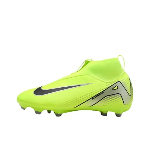 Nike Slip-resistant Abrasion-resistant MID Детские футбольные бутсы Топ Неоново-желтый