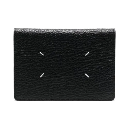 Maison Margiela Рельефная Телячья Кожа Держатель для Карт и Паспорта HOLDER Женский Черный