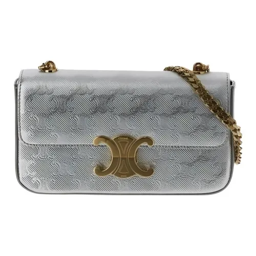 CELINE Triomphe Телячья кожа Сумка через плечо Сумка на плечо Стандартная Женская Серебряный