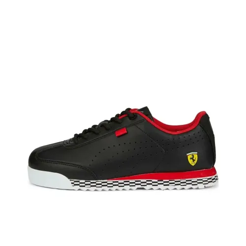 Scuderia Ferrari X PUMA ROMA Low Топ Kids Lifestyle Shoes Черный Красный Подростки