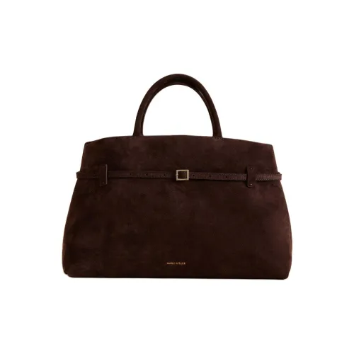 Manu Atelier Замша Тоут Сумка Сумка для покупок Женская Сумка Темно-Коричневый