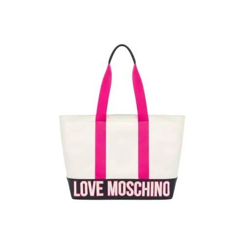 LOVE MOSCHINO Canvas Bag Tote Bag Shopping Bag One Shoulder Bag Slim Leg Bag Women's White