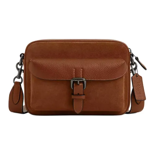 COACH Замша Курьерская Сумка Сумка через плечо Маленькая Мужская Коричневая