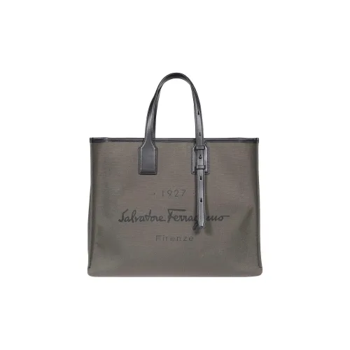 FERRAGAMO Телячья кожа Сумка-тоут Сумка для покупок Сумка Большая Мужская Черная