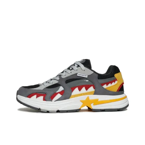 A BATHING APE Повседневный Низкий Топ Серый Черный Желтый Женский