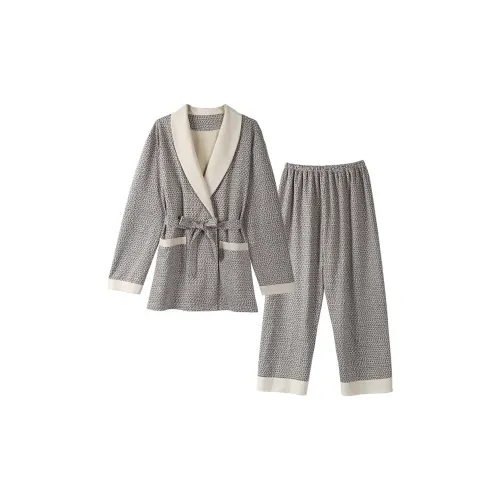 IIZZINI Серый Полосы Тонкий Коралловый Флис Кружево Вверх Мужская Одежда Комплекты Мужские Пижамные Наборы