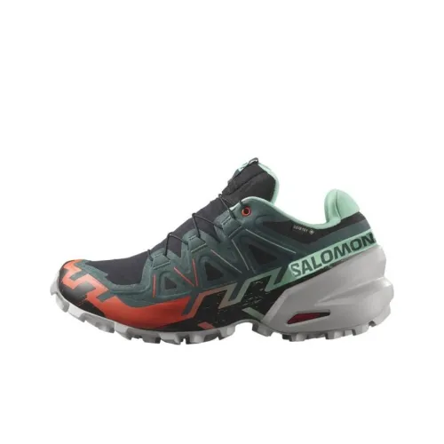 SALOMON Speedcross 6 Противоскользящий Водонепроницаемый Низкий Топ Беговые кроссовки Женские Серый Зеленый
