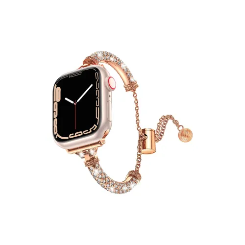 ZHENGGUANG Часы Полоска Apple Совместимость 38 45 мм Стразы Украшенный Материал