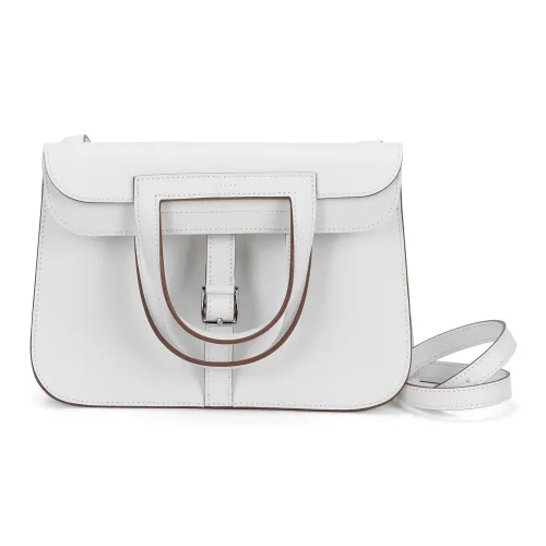 HERMES Halzan Evercolor Телячья кожа Сумка Сумка через плечо Сумка через плечо Женская 01 BLANC Чисто белый