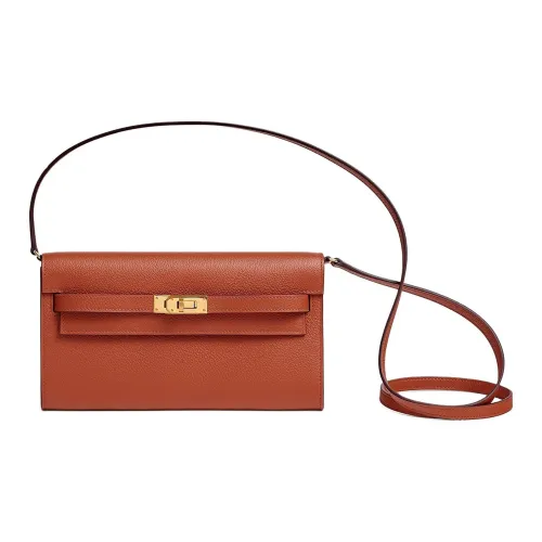 HERMES Kelly To Go Кожа Evercolor Ручная Сумка через плечо Женская 36 Brique Кирпично-красный