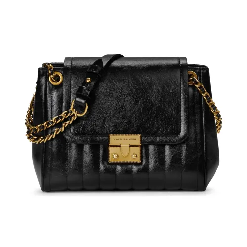 CHARLES KEITH ПУ (полиуретан) Сумка через плечо Средняя Женская Черная Бургунди Вино Красный