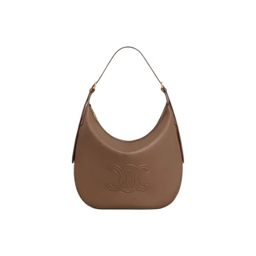 CELINE Cuir Triomphe Телячья кожа Сумка на плечо Сумка Сумка через плечо Большая Женская Коричневая