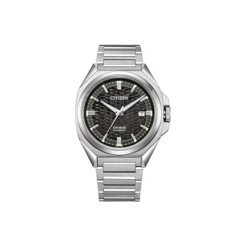 CITIZEN Series8 Series Механическое механическое часы из нержавеющей стали с ремешком черный циферблат мужские часы