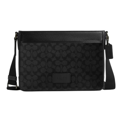 COACH District Покрытый холст Сумка через плечо Мужская Угольный Черный