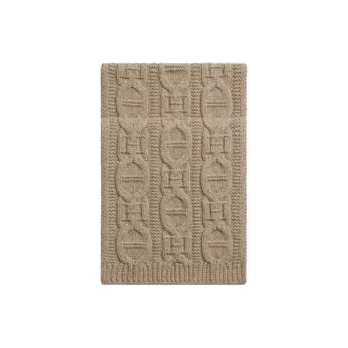 HERMES Кашемир Вязаные Шарфы Мужской Бежевый