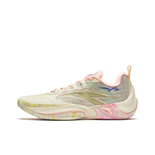 ANTA Instantaneous 1 V2 Амортизация Износостойкий Низкий Топ Баскетбольные Кроссовки Мужские Желто-Розовые