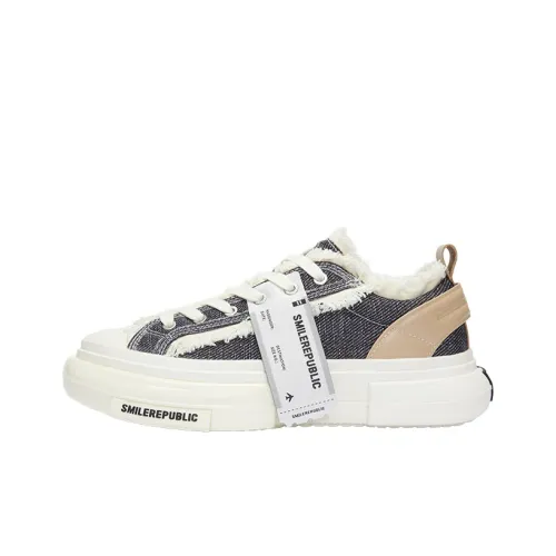 SMILEREPUBLIC INCEPTION 70s Устойчивые к истиранию Увеличивающие высоту Низкие кеды Унисекс Черные