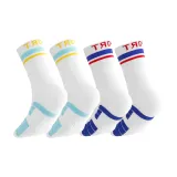 Белый Синий + Белый Синий Красный Профессиональный Детский Спортивные Носки [2 упаковки]