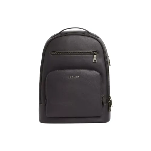 COACH Зернистая текстура кожа личи кожа рюкзак большой мужской графитовый