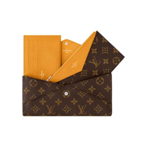 LOUIS VUITTON Кожаный клатч 3 в 1 женский желтый и коричневый