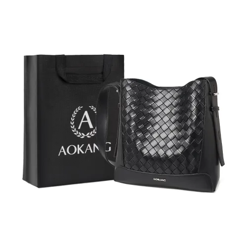 AOKANG Корова Кожа с Синтетической Кожей Ведро Формовая Сумка через плечо Сумка на плечо Commuter Сумка среднего размера