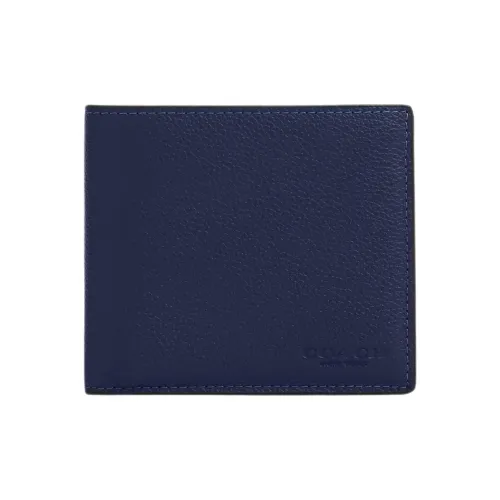 COACH Гладкая Телячья Кожа Кошелек Мини Мужской Морской Синий