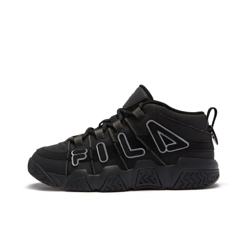 FILA FUSION BUSTER Пухлые туфли устойчивые к истиранию термические верх MID винтажные баскетбольные кроссовки мужской черный