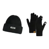 Черные шапки и кепки + черные перчатки